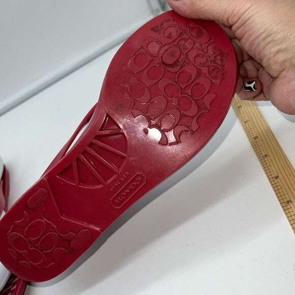 Coach Landon Jelly Flip Flops in Pink - Picture 6 of 8